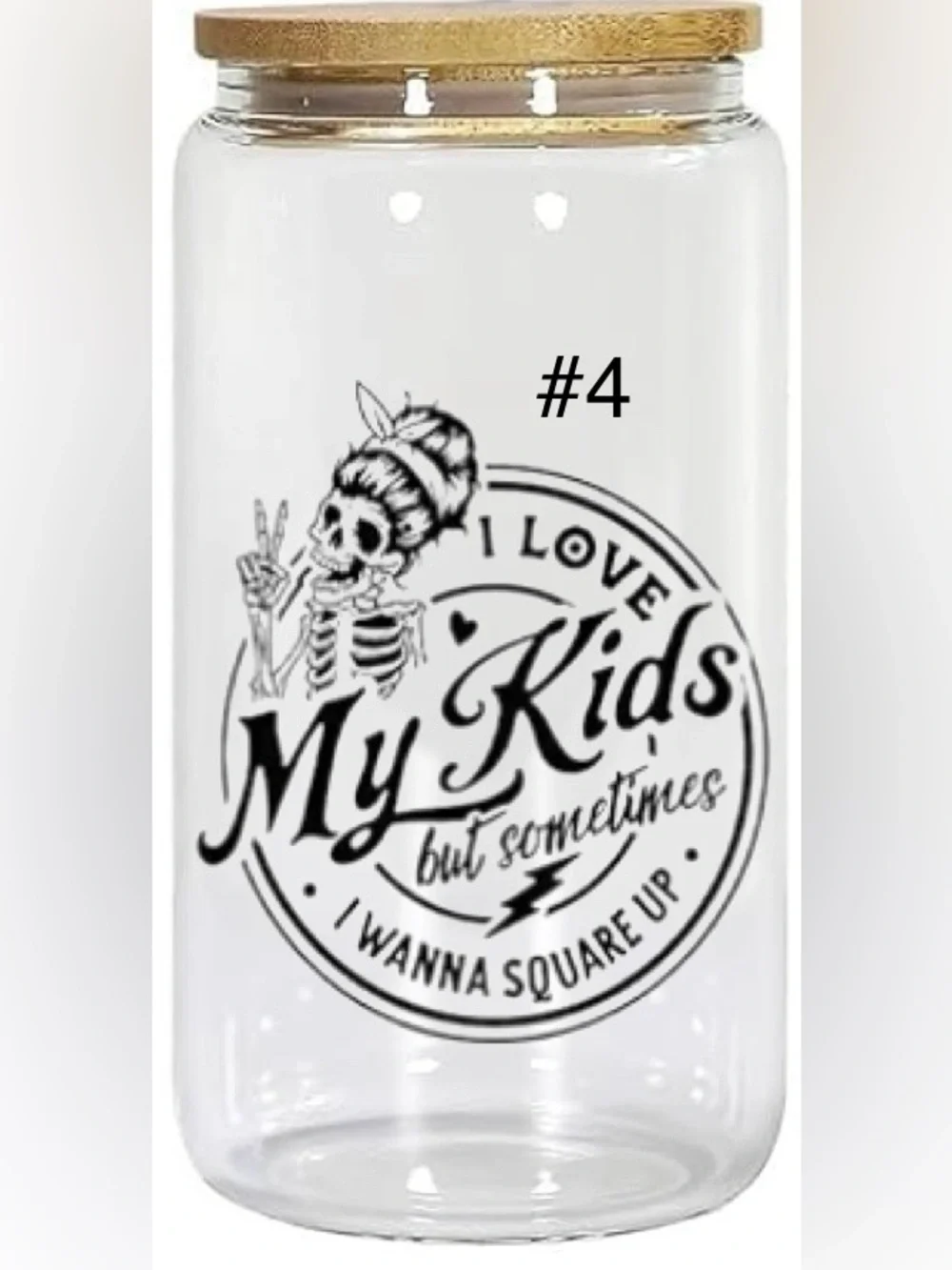 Buy now* 16 ounce glass tumbler sassy skeleton - Picture 5 of 15